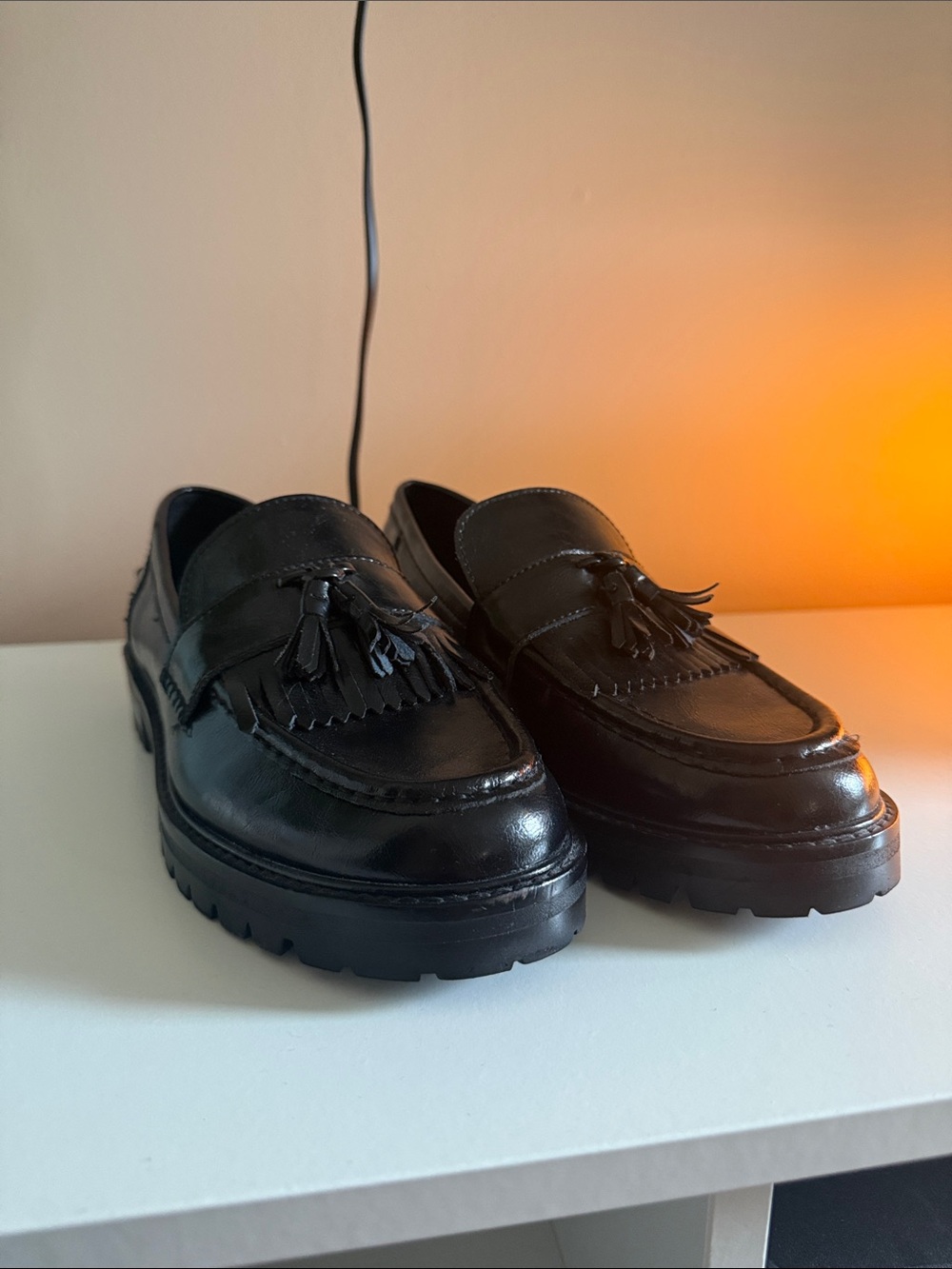 Steve Madden Black Tassel Loafers